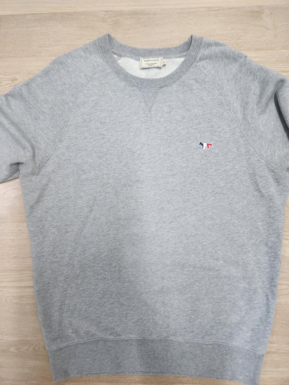 메종키츠네 트리컬러 폭스패치 맨투맨 그레이 XL
