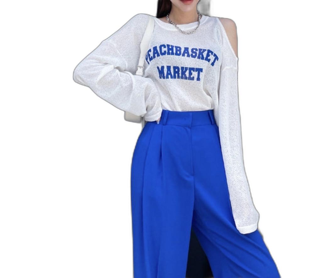 (거의새것) 어깨트임 니트티셔츠