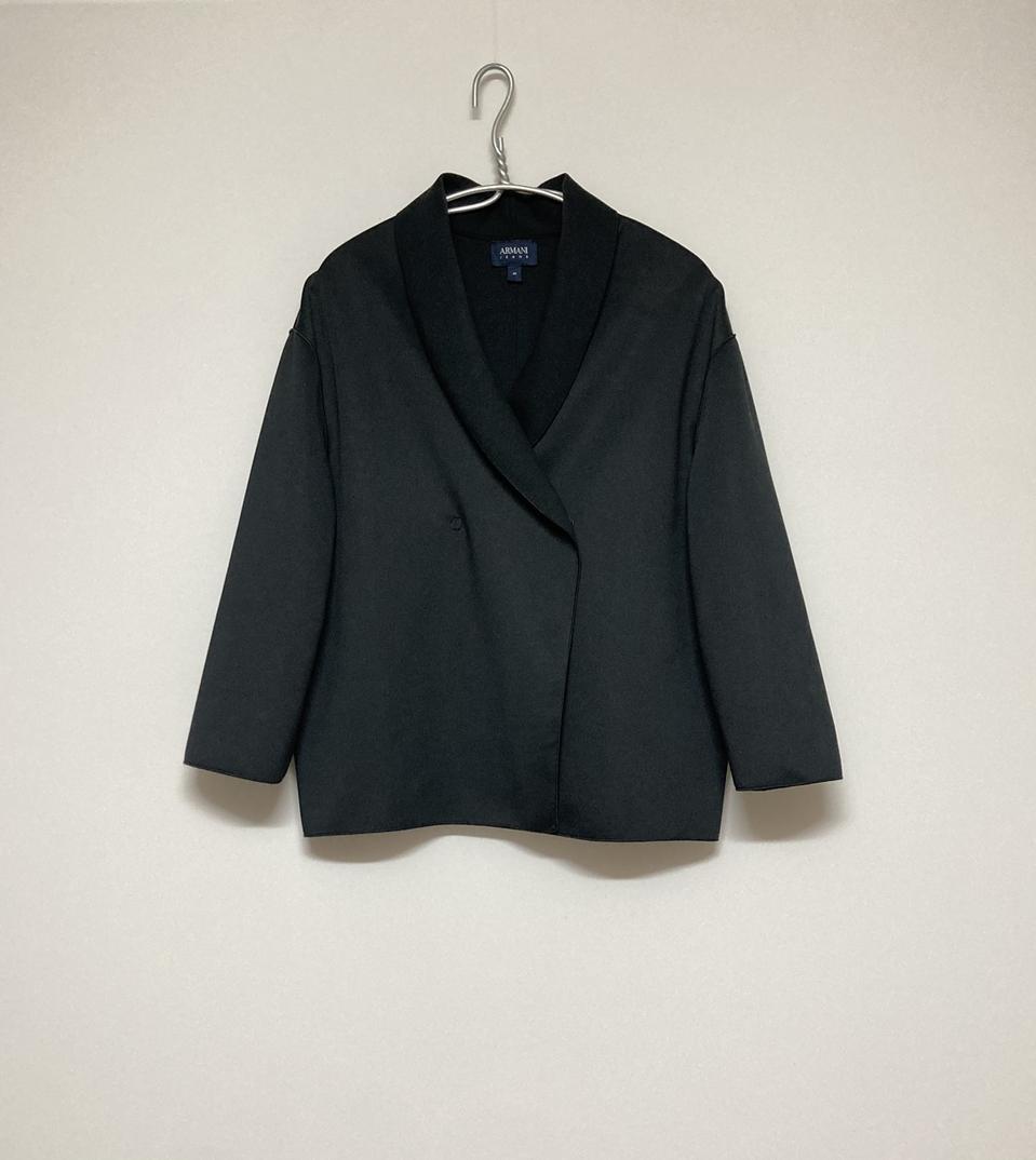 아르마니진 ) 뉴트리아혼방 여성 검정 자켓 40