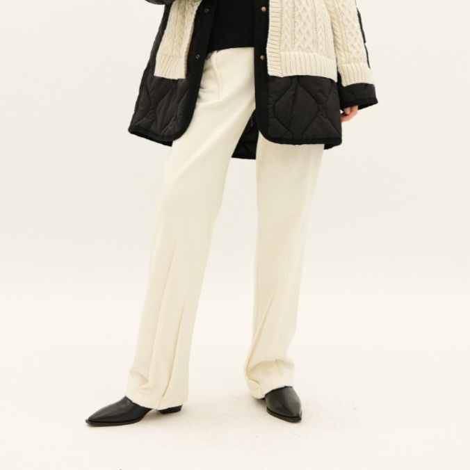 [2C]My 하이퀄 두툼 다트 코튼 슬랙스 통바지 M 딥그린 크림