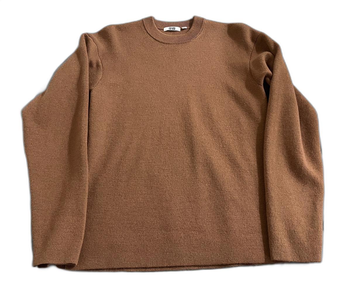 유니클로U 밀라노립 스웨터 브라운