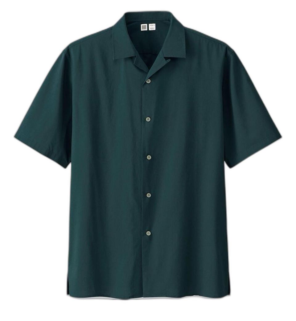 유니클로U 오픈칼라셔츠 블루