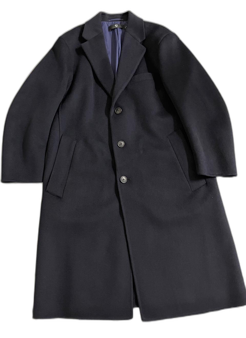 유니클로J 질샌더 오버핏 체스터코트 네이비