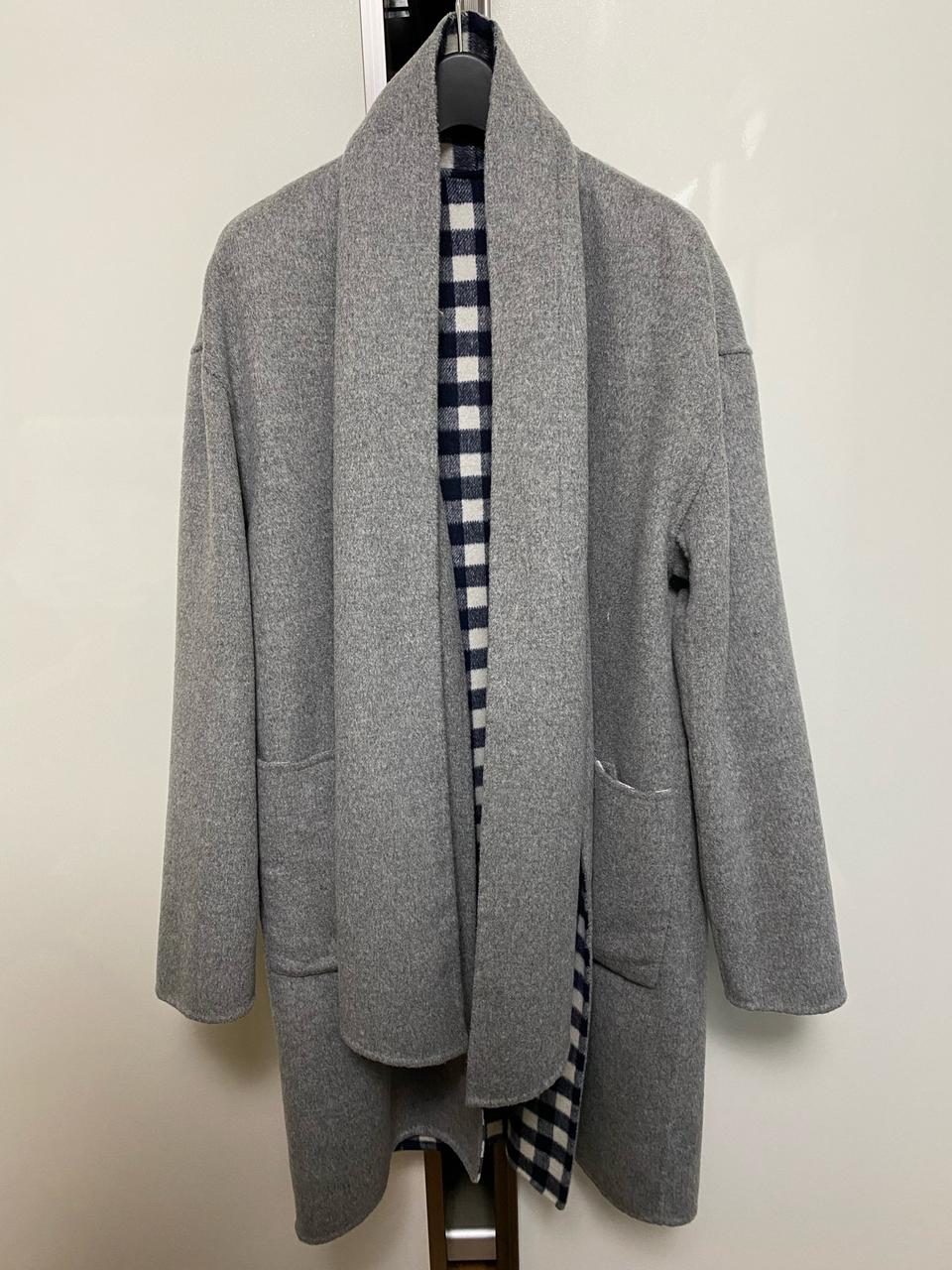 끌로디피에로 양면 머플러카라 코트