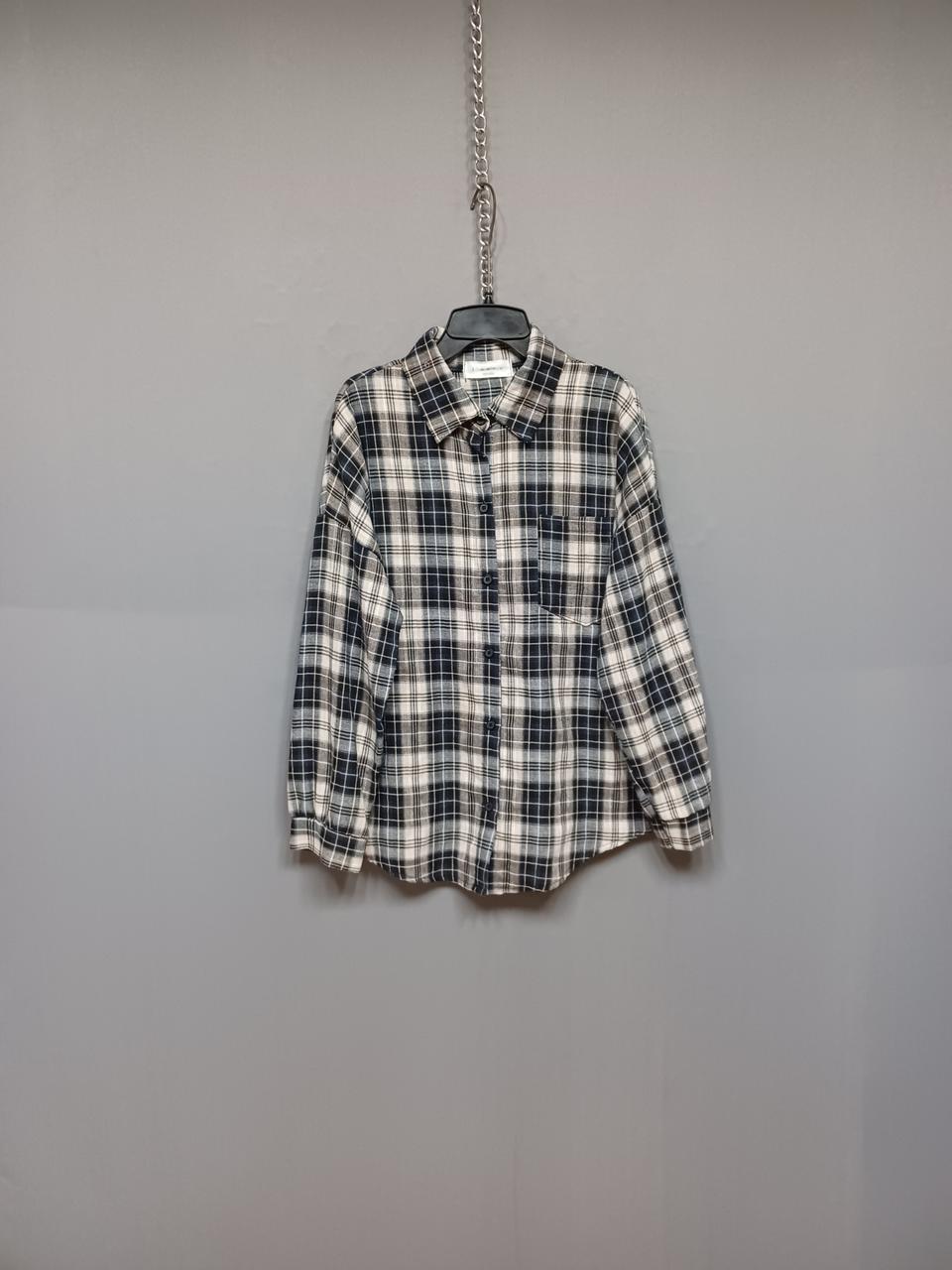 루즈핏 체크 셔츠