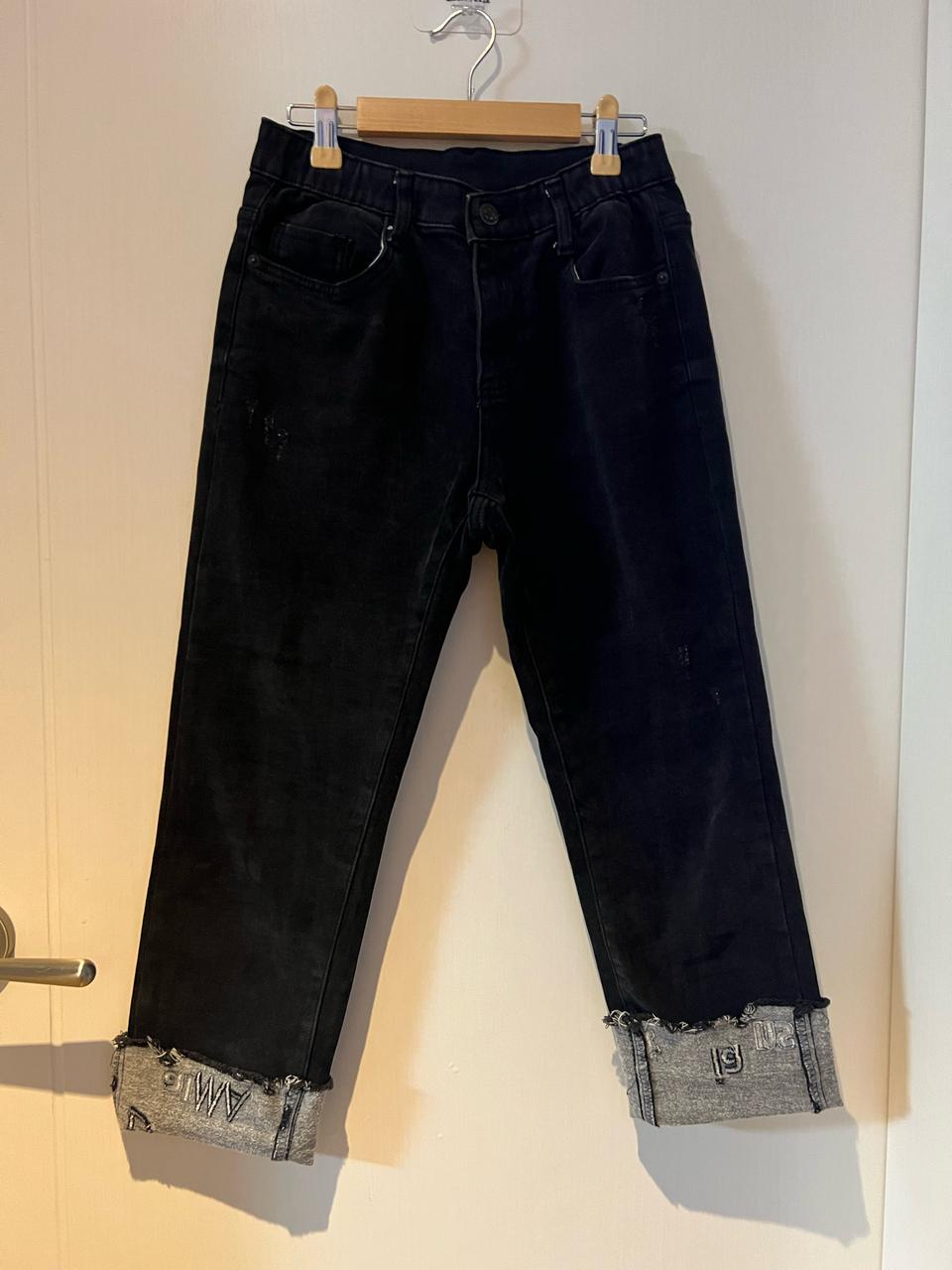 기모 블랙 일자데님 M