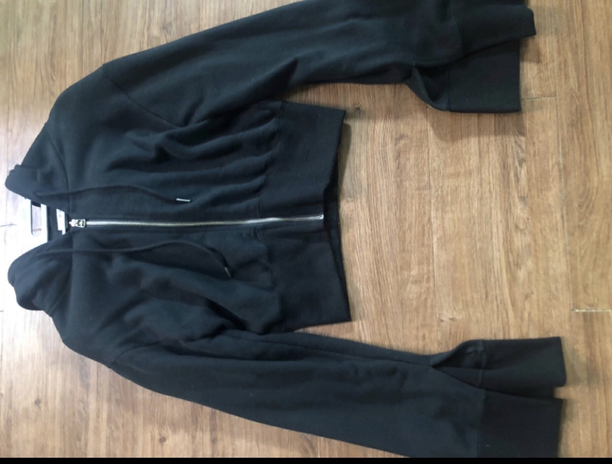 크롭기모후드집업