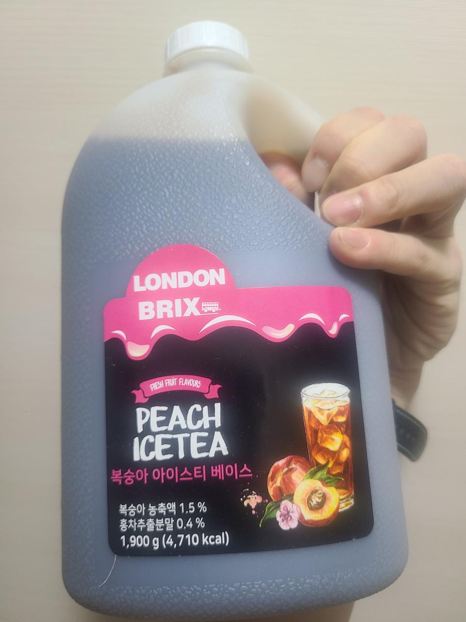복숭아 아이스티 피치 에이드 런던브릭스 에이드 과일 주스 과즙음료
