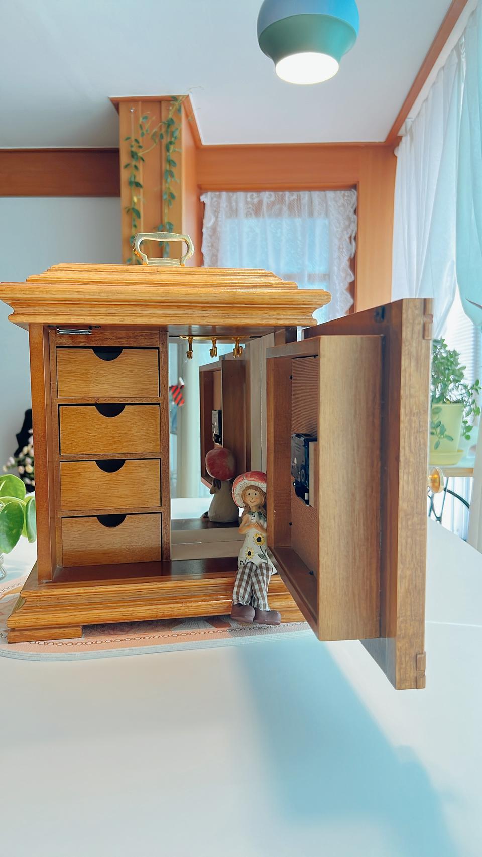 빈티지 우드 주얼리 박스 시계/미국