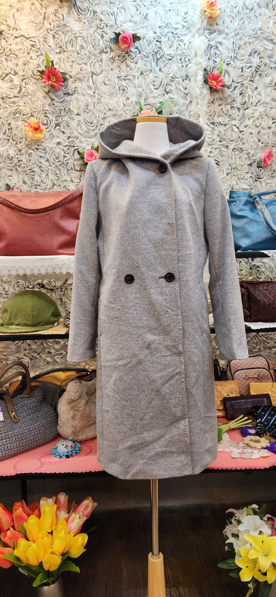 23vingt-trois 양모+앙고라 후드롱코트(44~작은55)