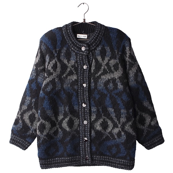 빈티지 가디건 레트로 울 단추 긴팔 패턴 여성 여자 아우터 니트