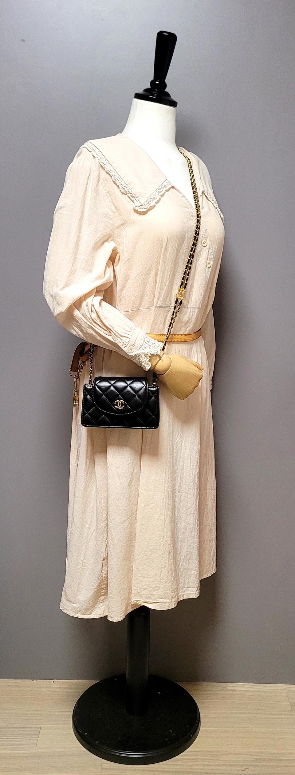 [미사용신품] 샤넬 램스킨 플랩 미니 금장 체인백 (내장칩)