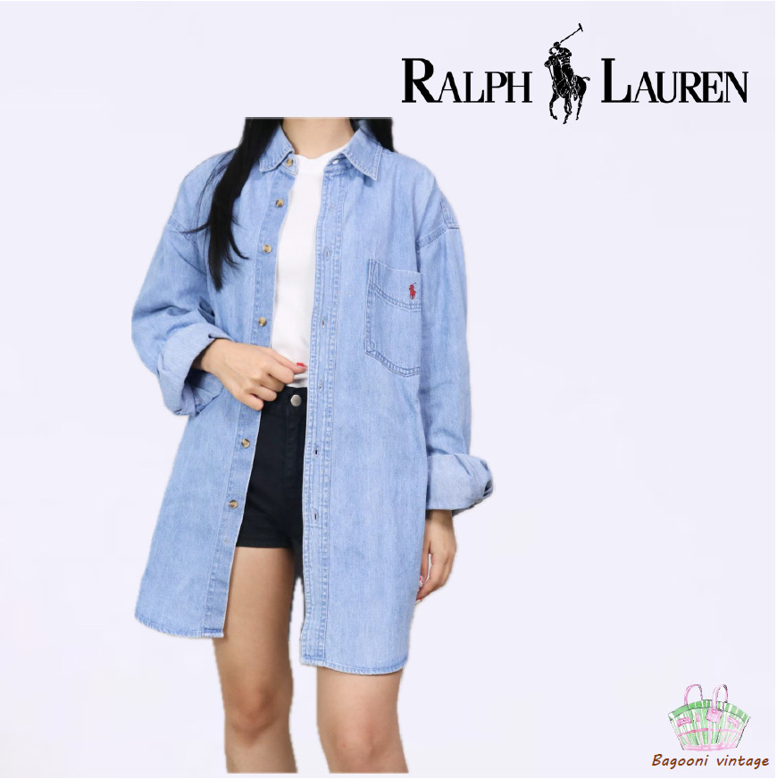 Ralph lauren 랄프로렌 오버핏 데님 포켓 셔츠