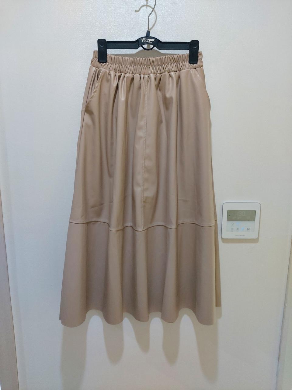 고급 레더 a라인 롱스커트 프리 새상품