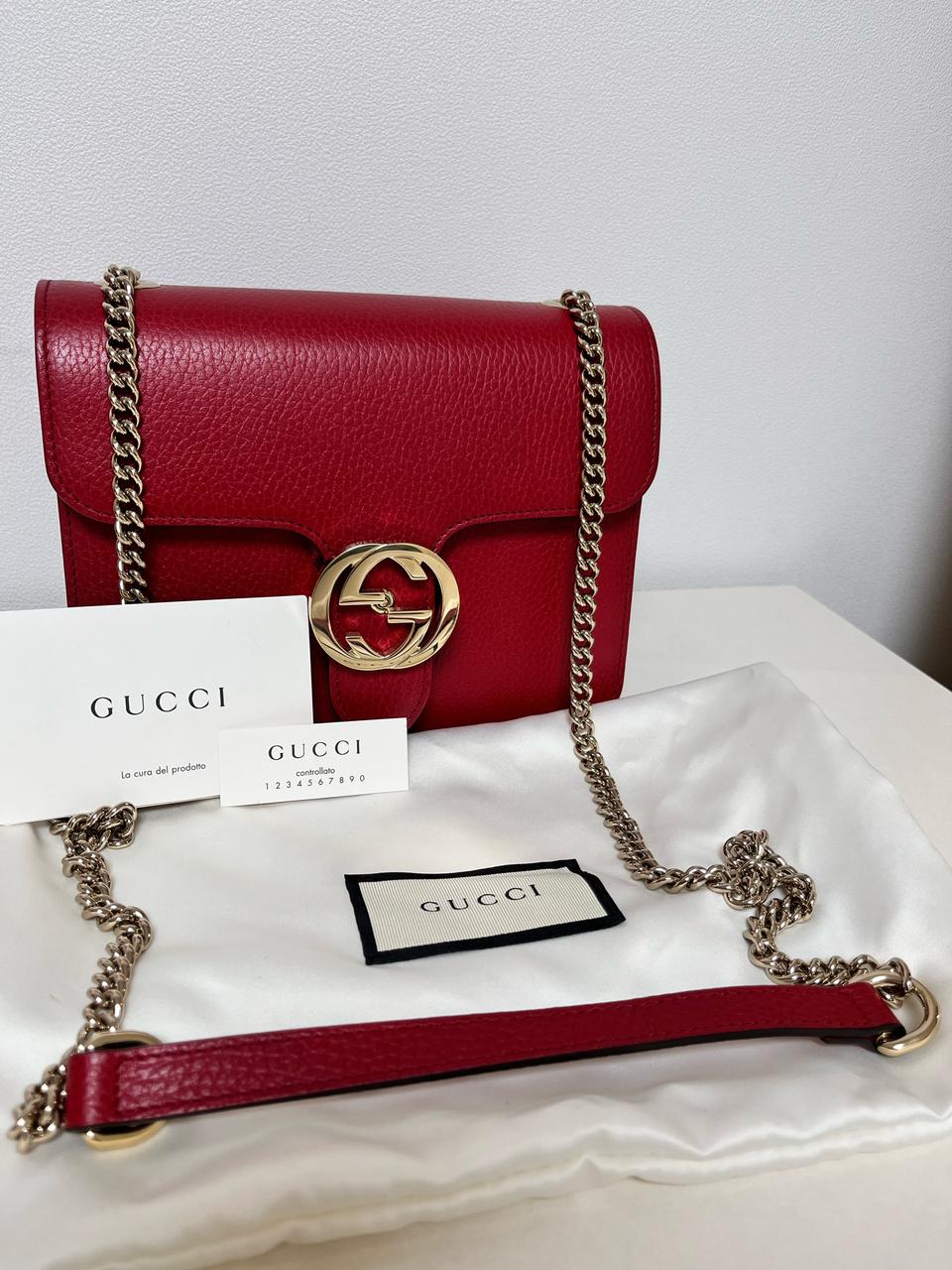 구찌 인터로킹 스몰 레드 (상태 최상)