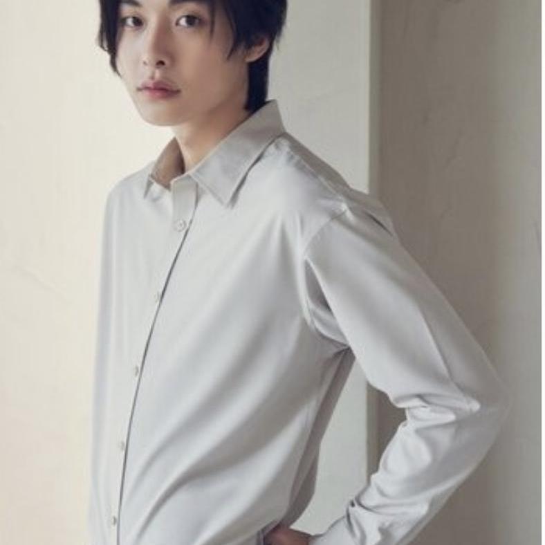 탑텐 루즈핏 셔츠 챠콜 110 사이즈