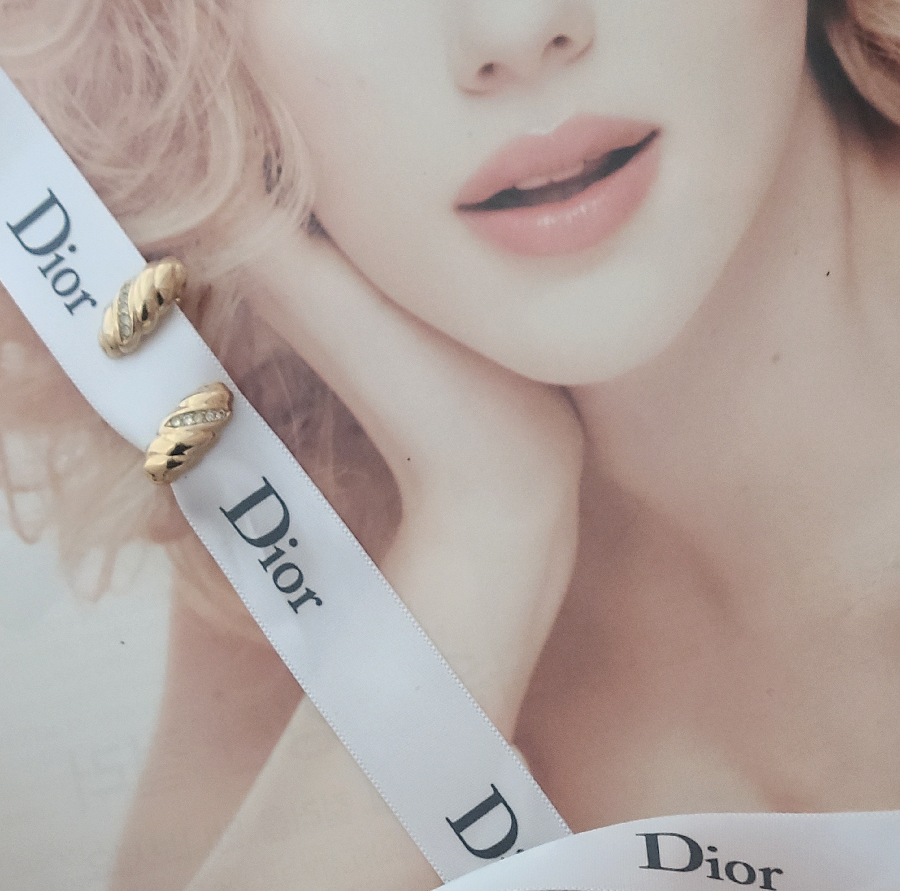 [중고] 빈티지디올 크로와상 클립형 귀걸이