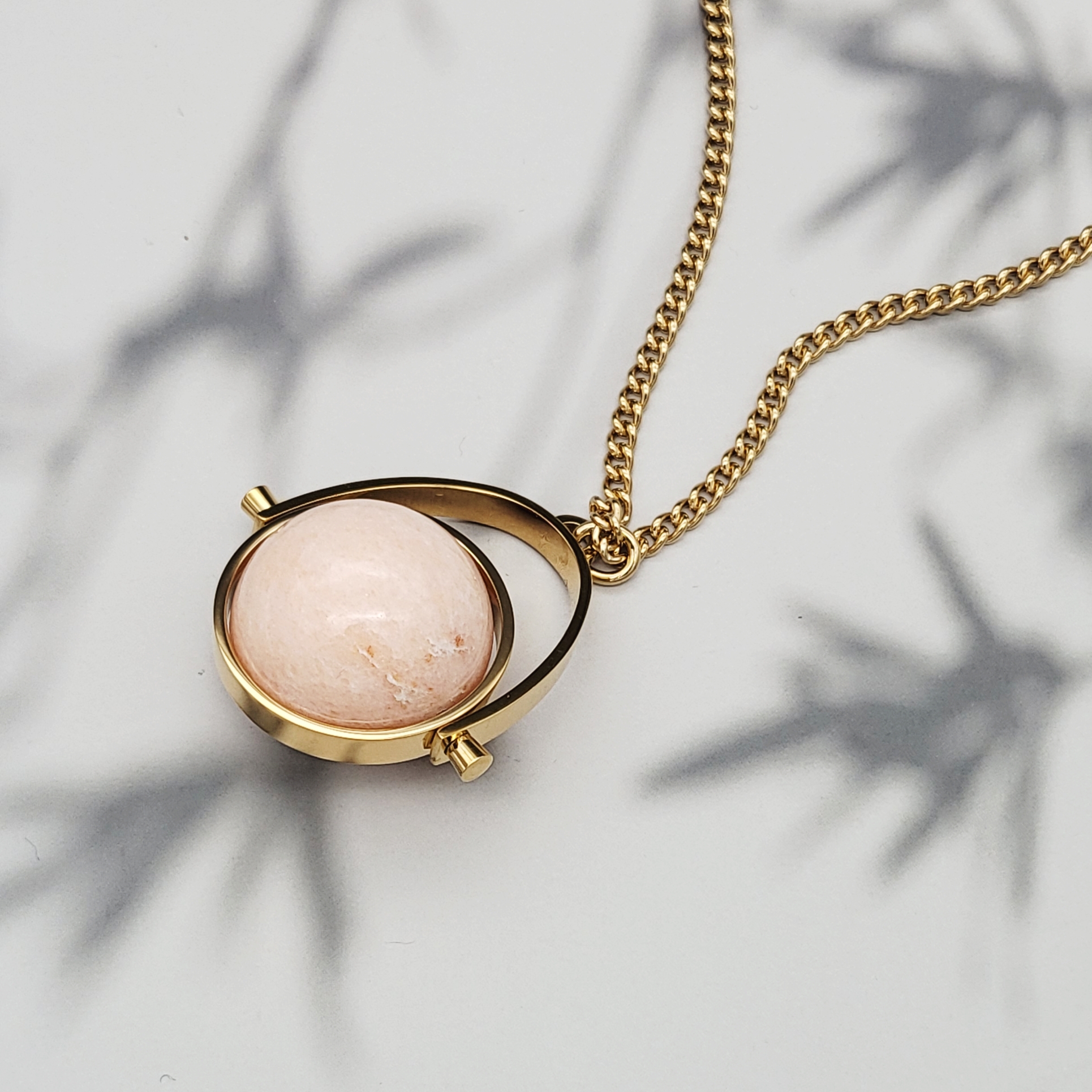 [중고] 빈티지끌로에 핑크마블 목걸이