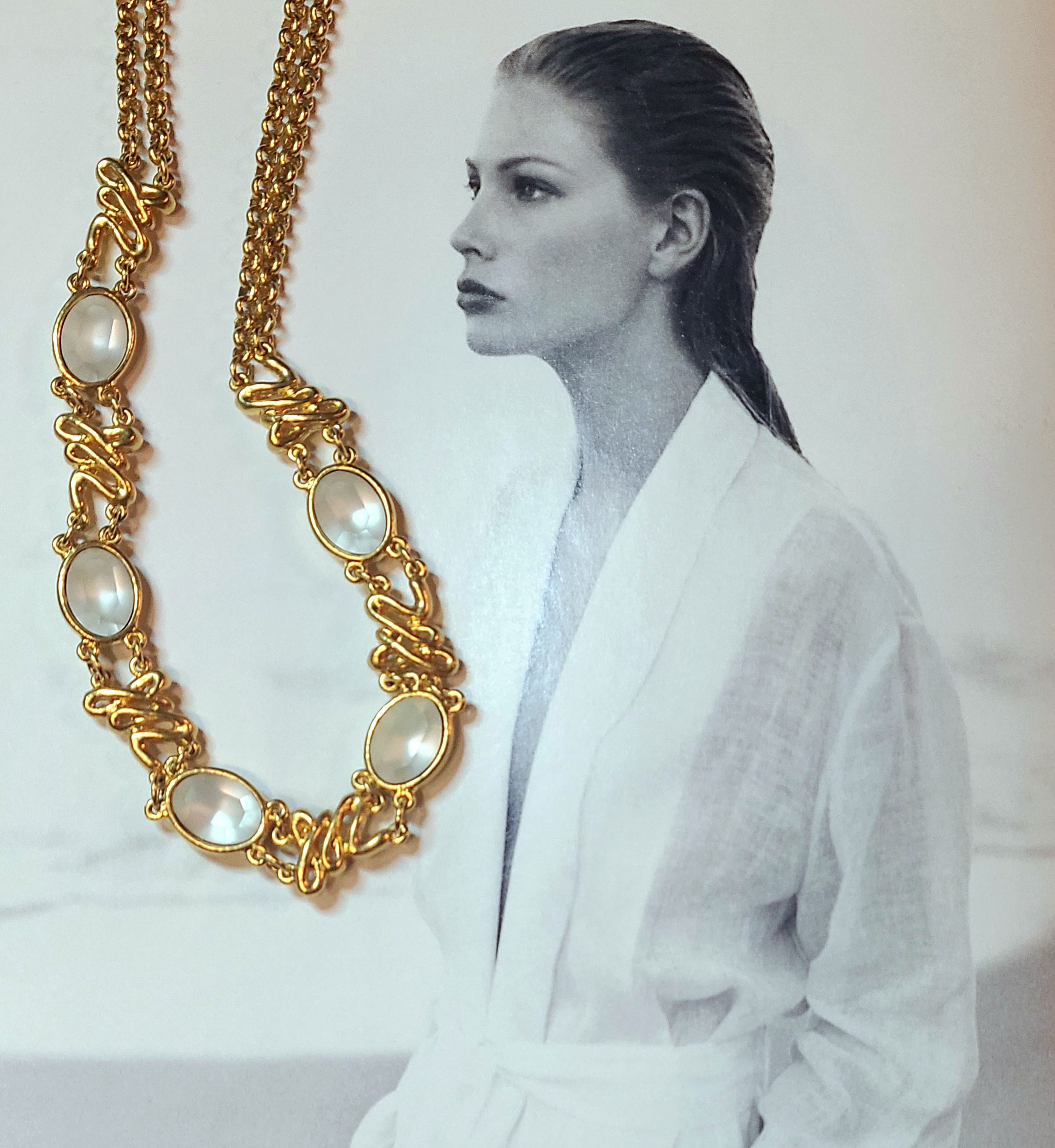 [중고] 빈티지소니아리키엘 프로스티드 글라스 목걸이