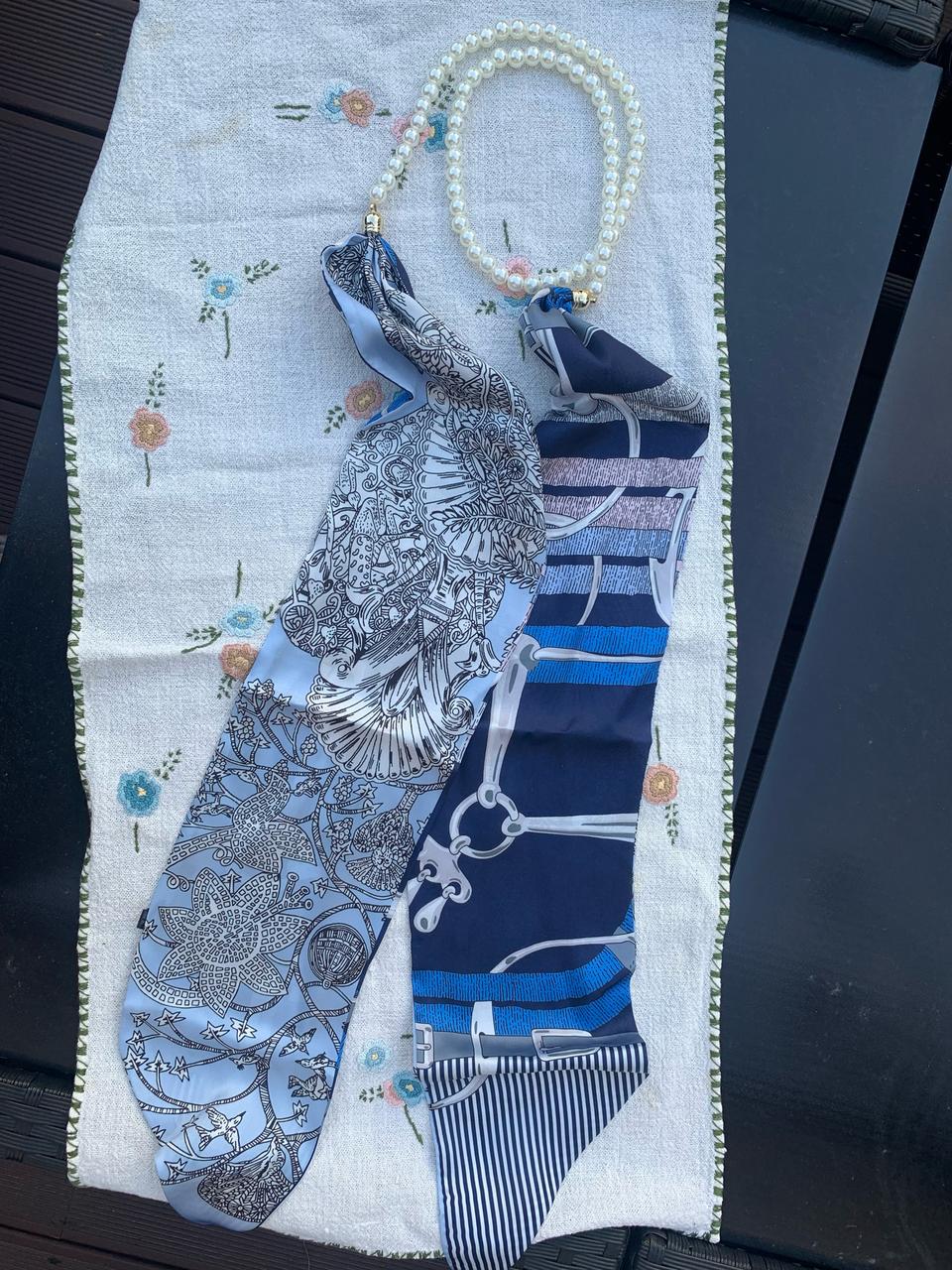 진주장식 스카프