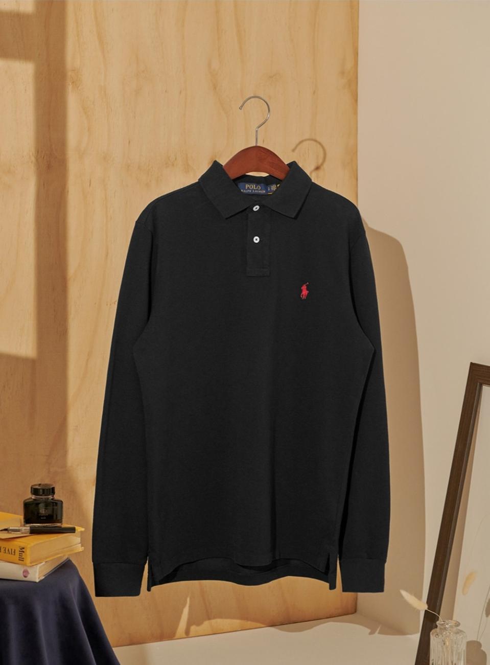 폴로랄프로렌 롱슬리브 카라긴팔티 블랙 L (새상품)