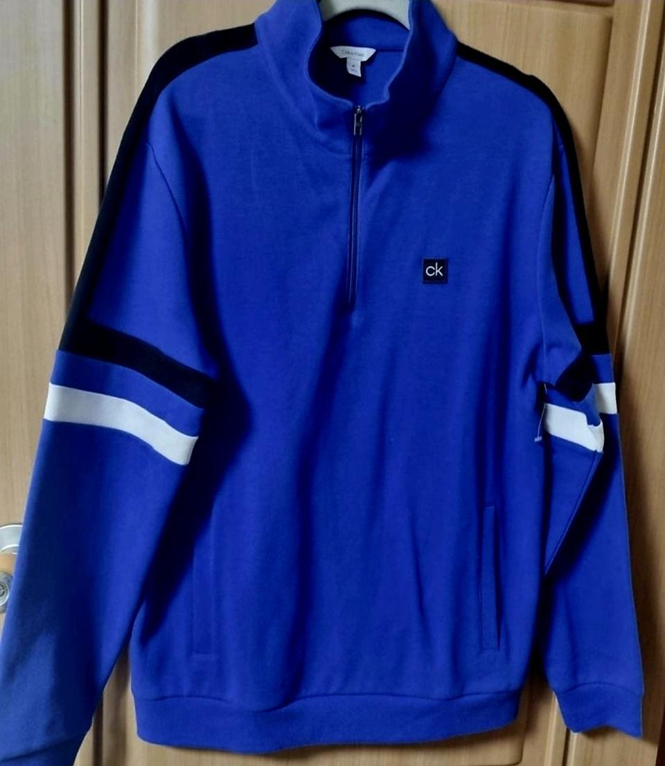 (새상품)캘빈클라인 남성 블루 집업 티셔츠 M사이즈■택포