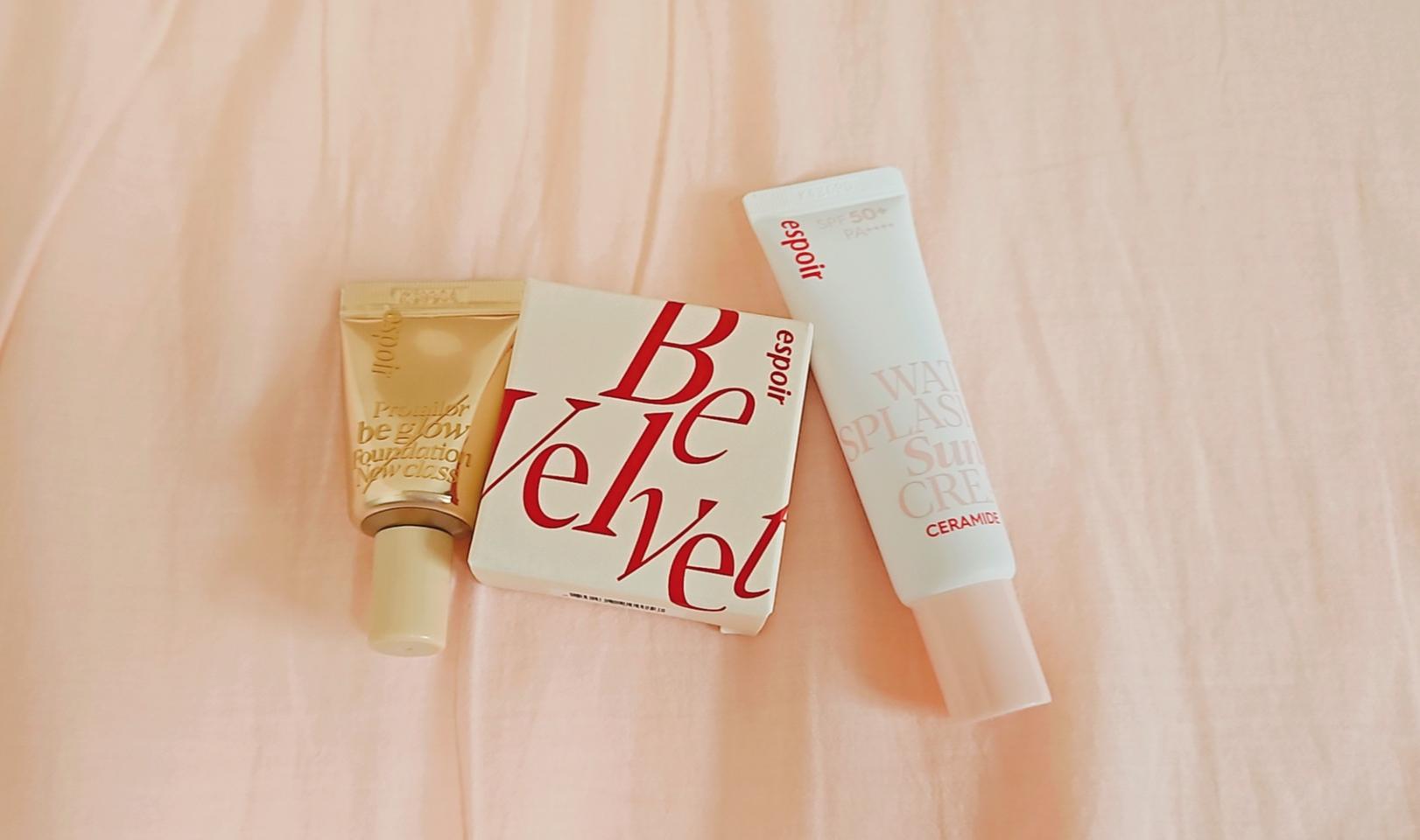 에스쁘아 비벨벳 미니쿠션+선크림 파데 샘플