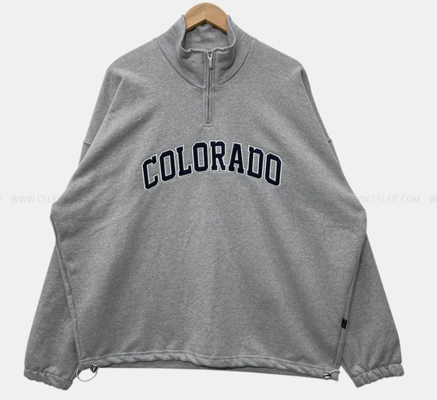 컨슬핏 콜로라도 반집업 맨투맨 그레이 Free