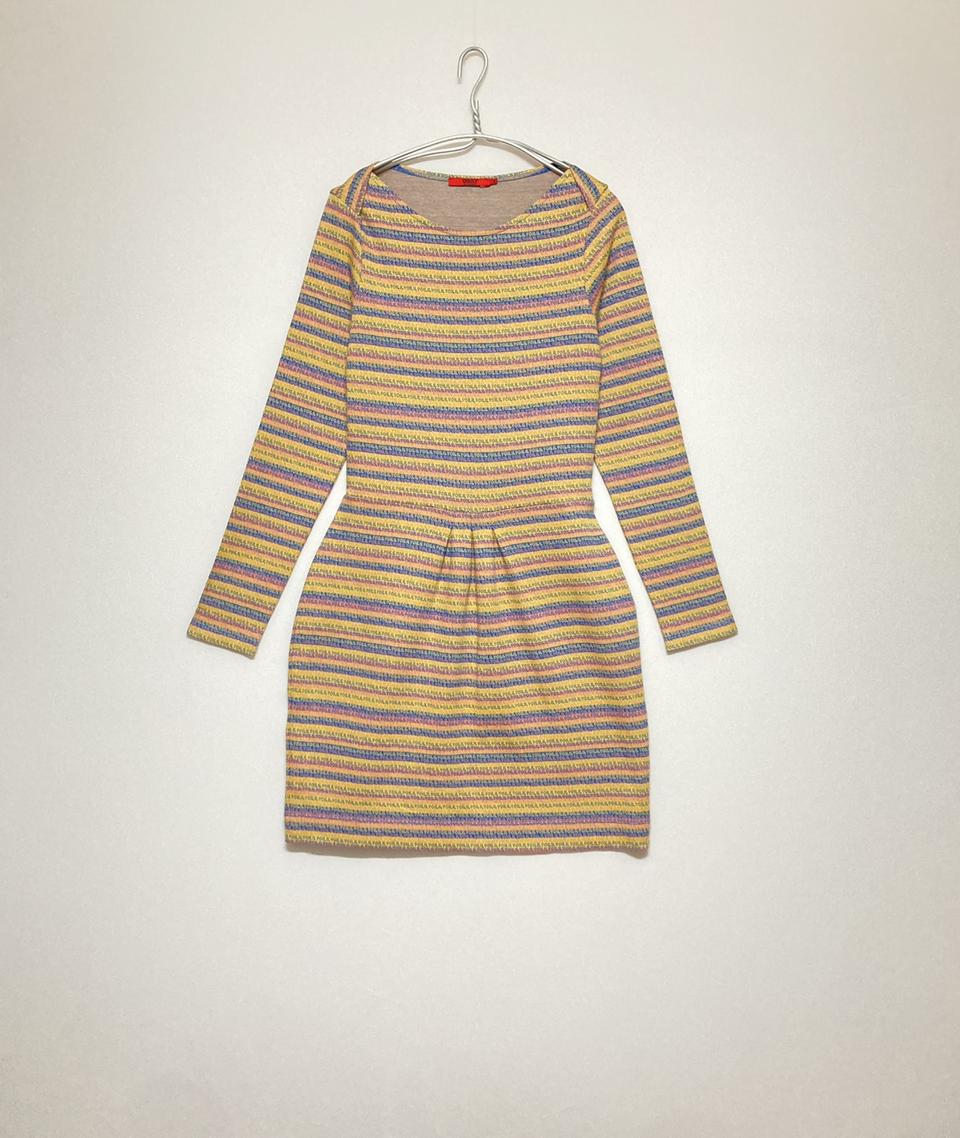 오일릴리 OILILY 100%코튼 스트라이프 로고 레터링 원피스