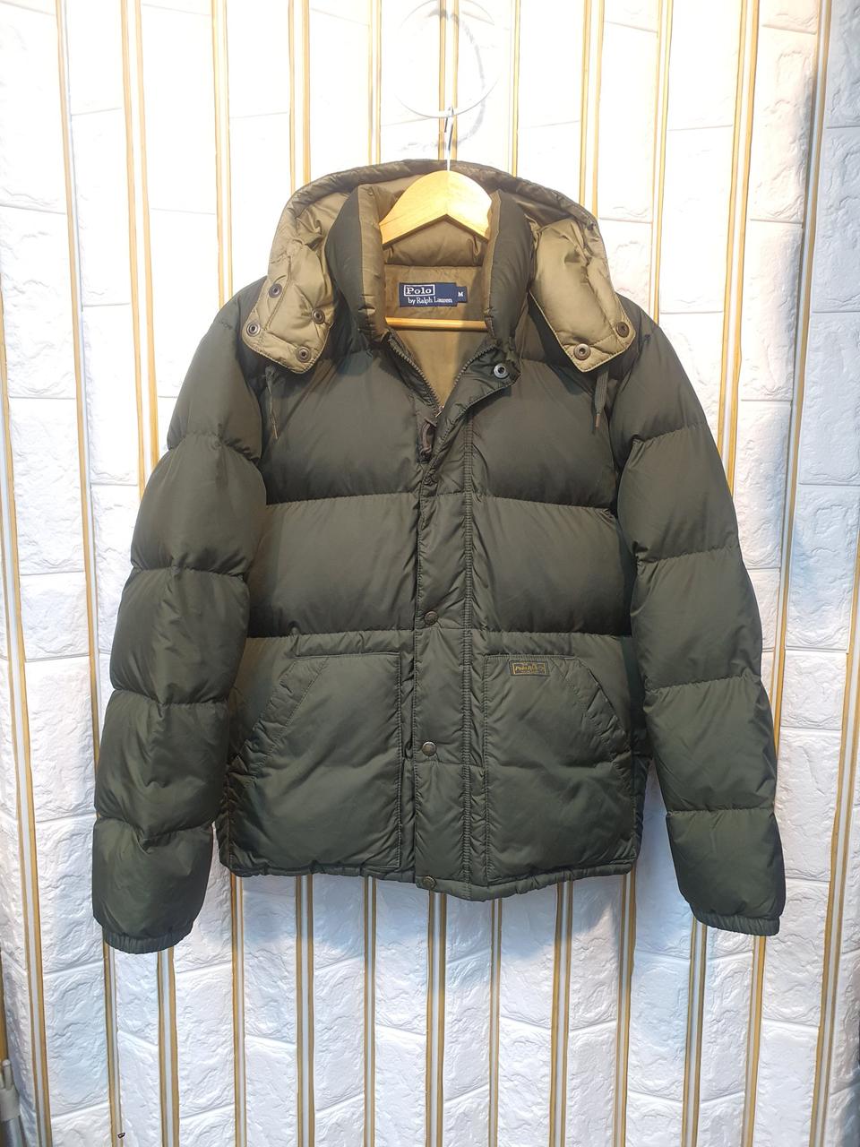 폴로 덕다운 푸퍼 후드 패딩 올리브카키 M