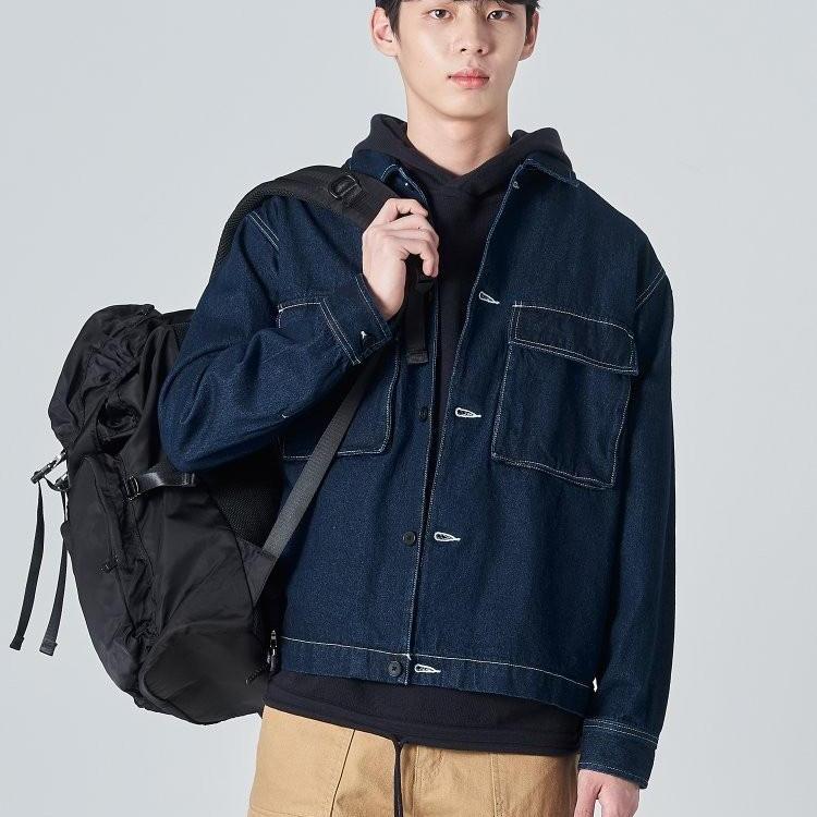 에잇세컨즈 나일론 블랙 투 포켓 백팩