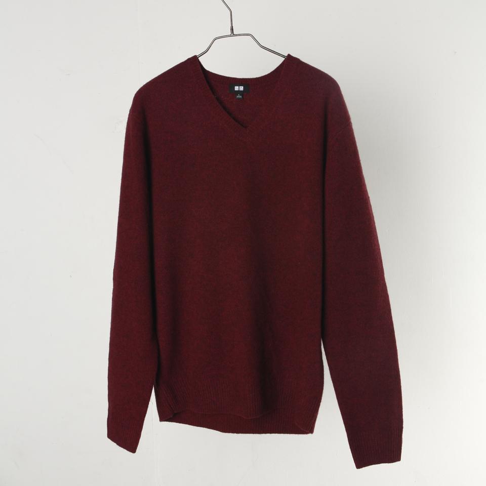 유니클로 L 사이즈 울니트 브이넥 