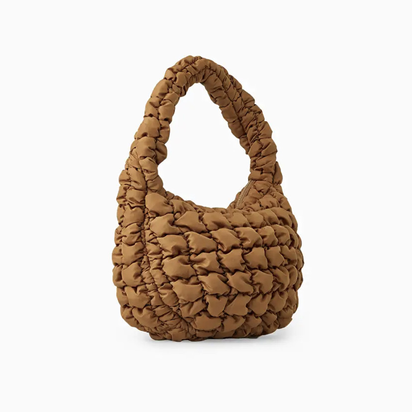 Cos 코스 퀼티드 미니백 구름빵 브라운