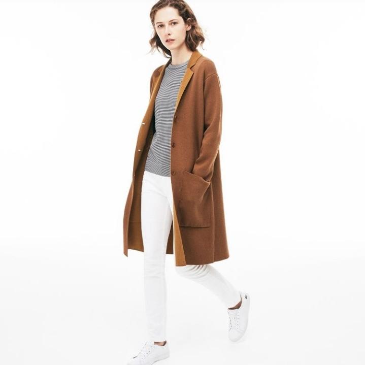 라코스테 여성 오버핏 롱가디건