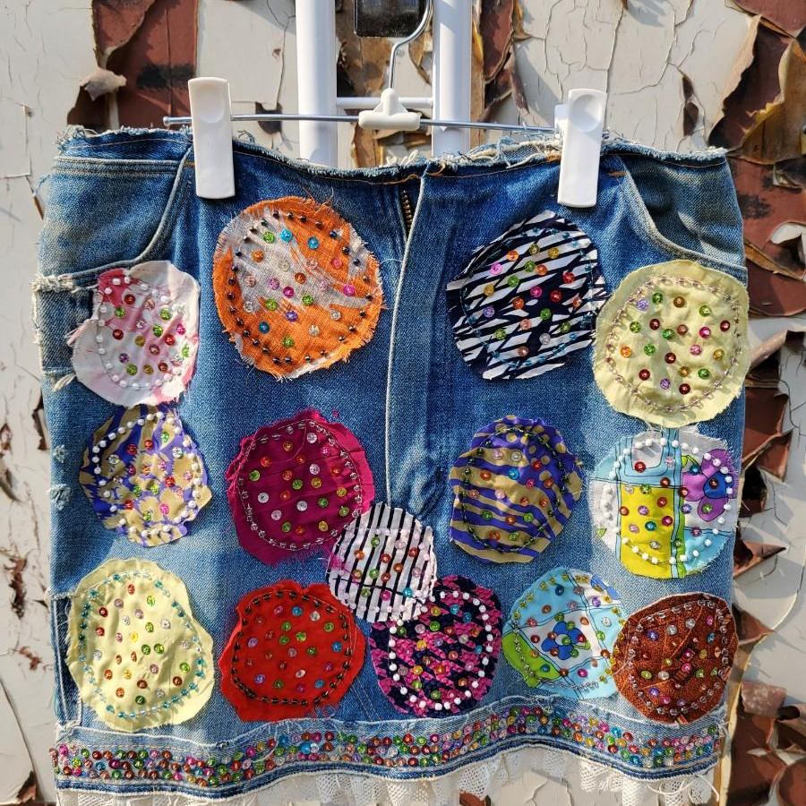 랭글러 패치워크 스커트 (kc126)