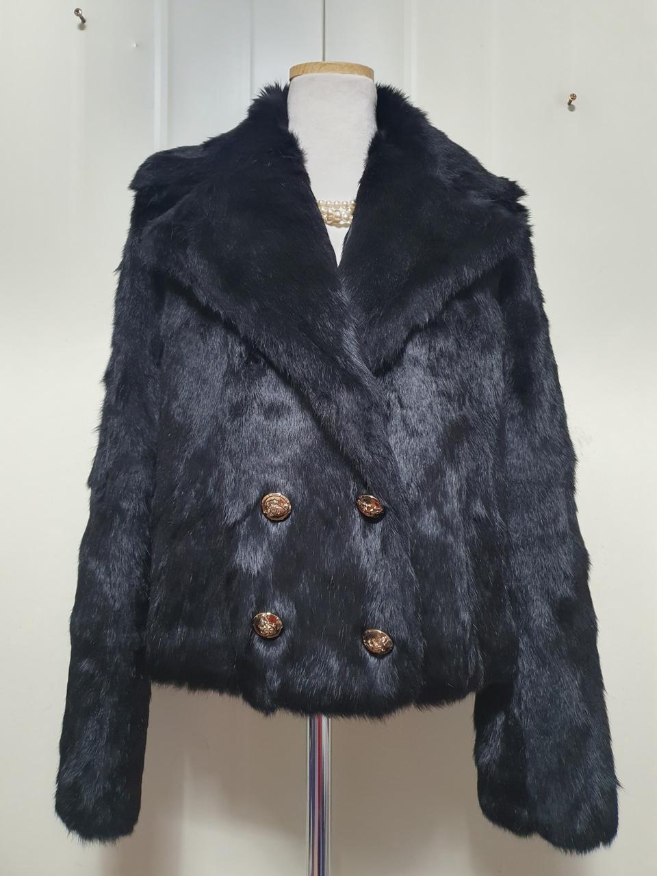 sisley 시슬리 모피 코트.토끼털 코트.빅카라.더블