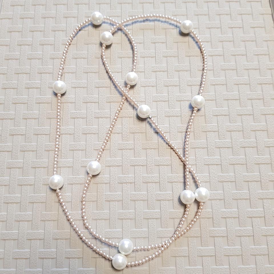 진주 비즈 롱 목걸이