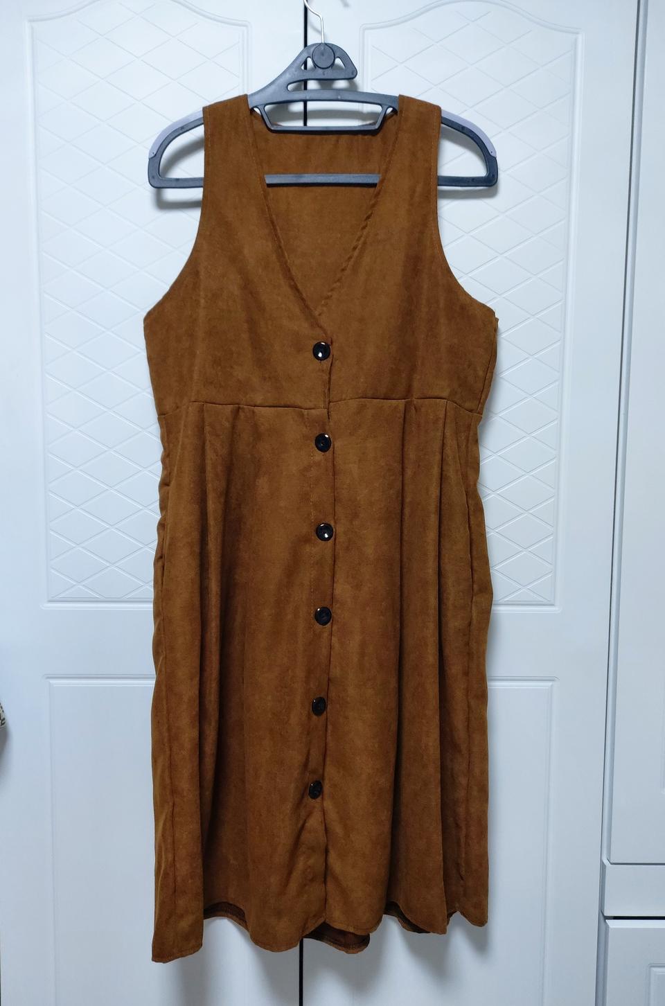 코듀로이 주름 원피스 free(55 66)새상품