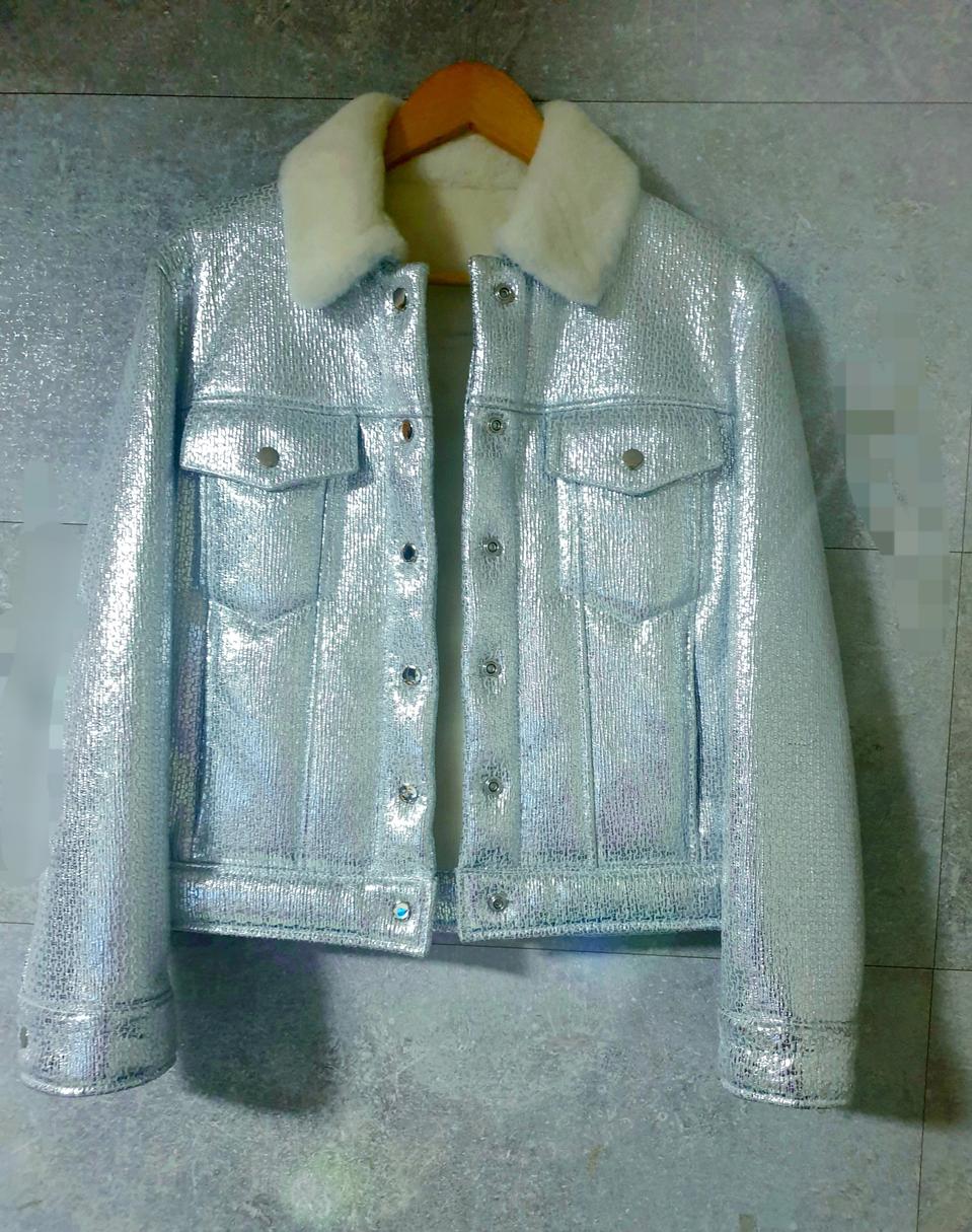 66 뉴 루비나부띠끄 실버 양가죽 양털 패딩 한정제품 정품 미착용