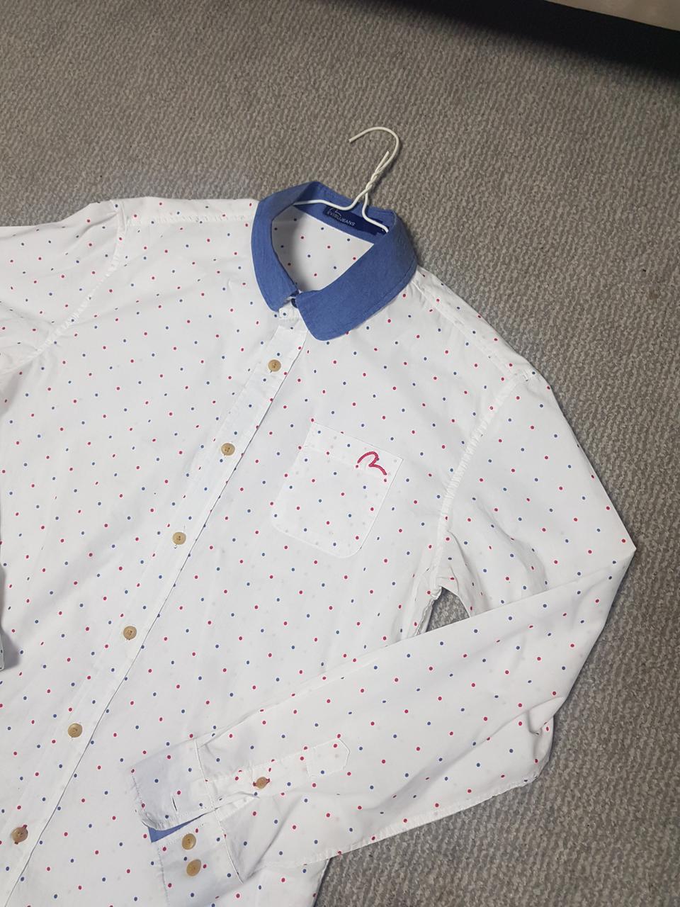 97-100●깨끗한●에비슈 땡땡이 도트 남방 셔츠