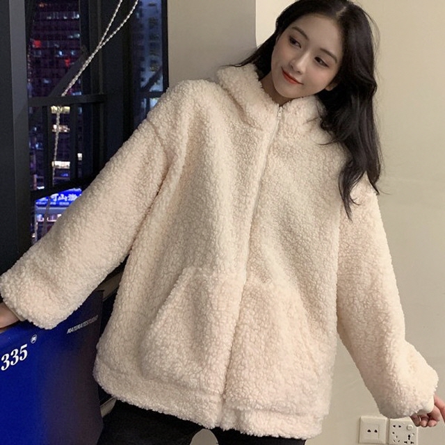 ⛔[무료배송] 곰돌이 양털후리스 뽀글이점퍼 여성점퍼 겨울여성자켓 여자자켓
