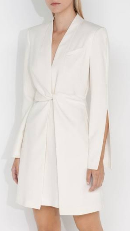 발렌티* st 한소희 st 화이트 플레어 버튼 자켓 코트 원피스 하객룩