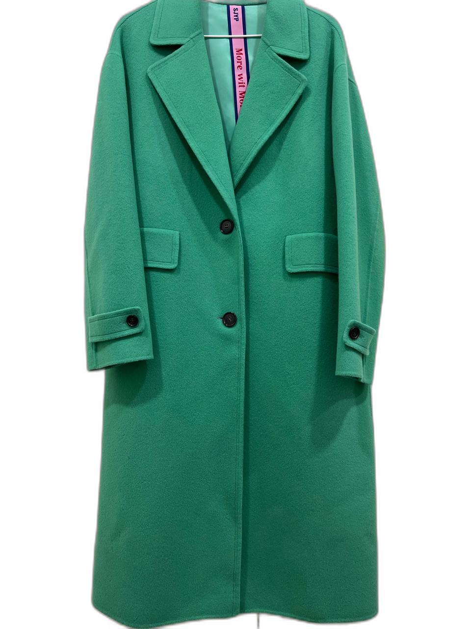 SJYP 핸드메이드 캐시미어혼방코트 민트색 55(오버핏)