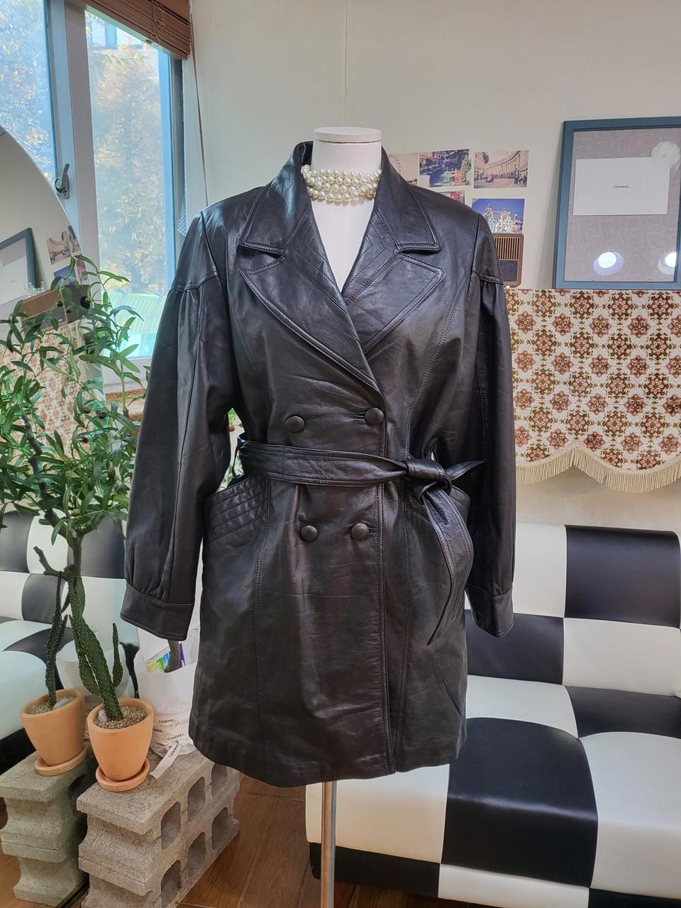 새상품 소가죽 더블 자켓