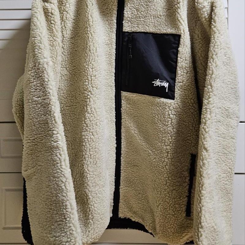 [XXL] 스투시 8볼 리버시블 쉐르파 자켓 내츄럴