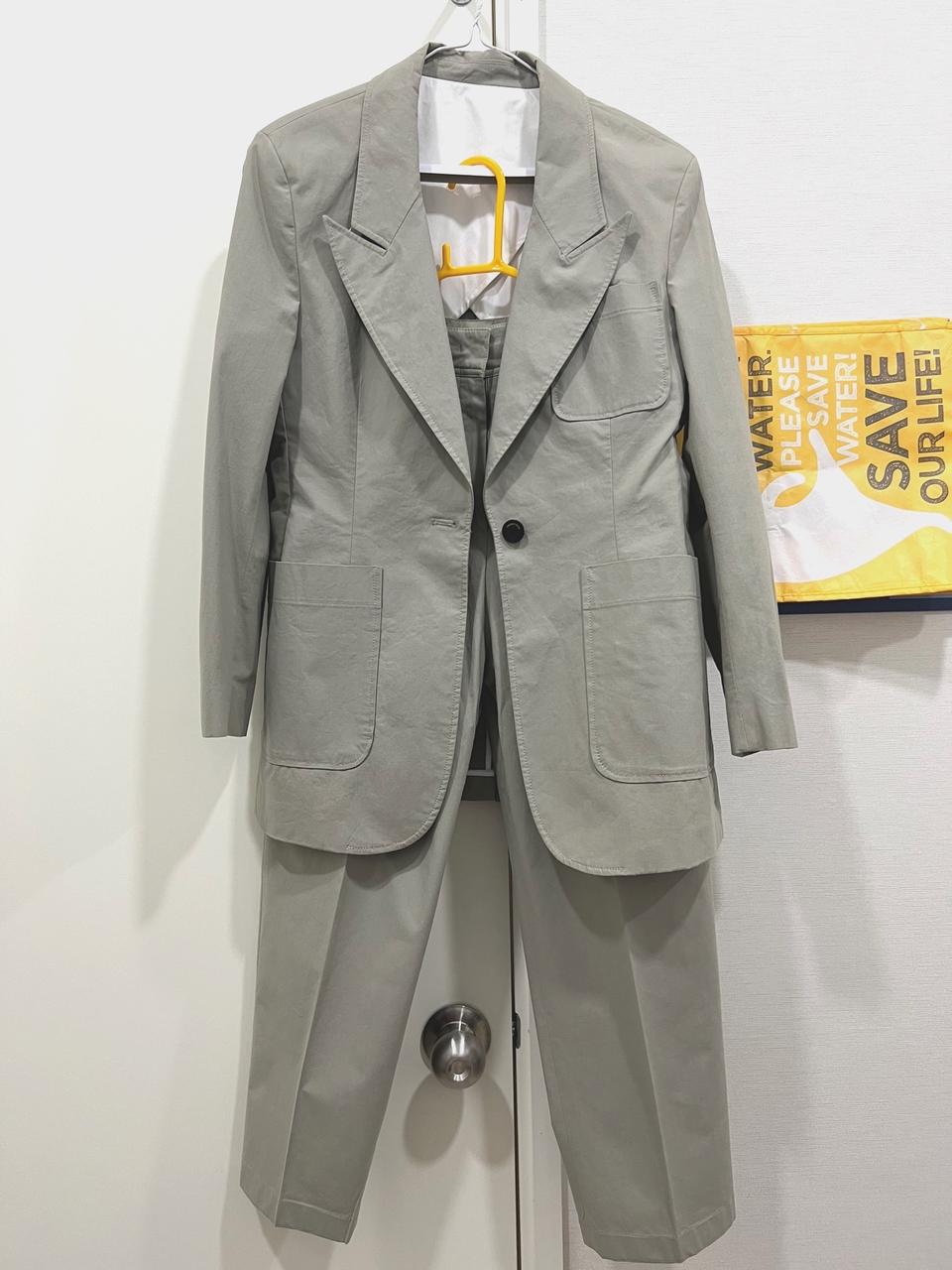 김태리셋업이태리원단 프론트로우 20SS 클래시코튼 원버튼셋업 뉴트럴카키