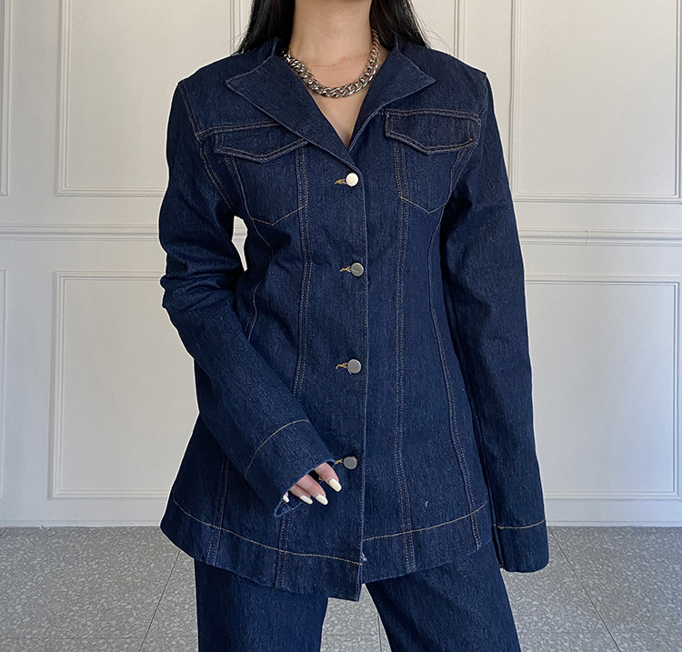 데님 스티치 롱 팬츠 투피스 새상품(무료배송)/ 청청패션