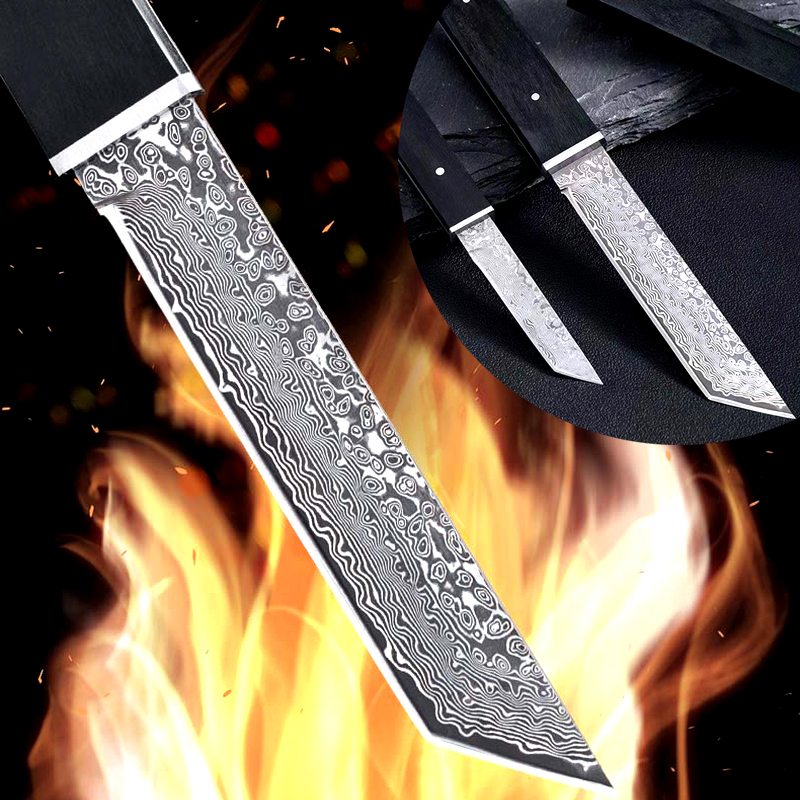 다마스커스 캠핑칼 VG10 복고감성 간지 암흑단검 아웃도어 수제 은장도