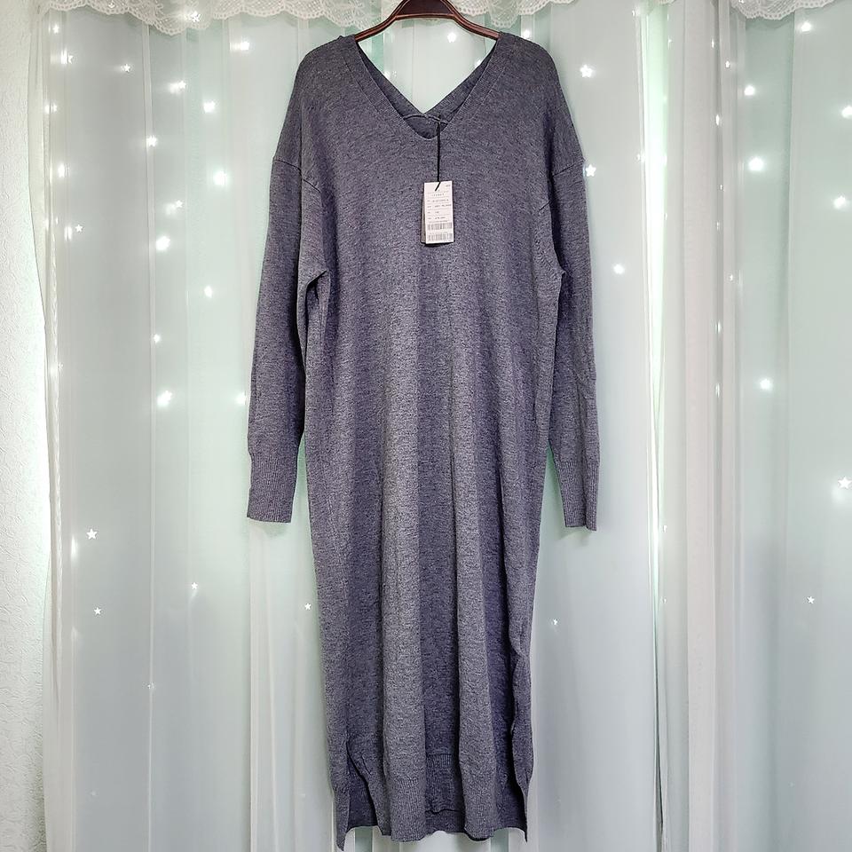 이사베이 브이넥 롱 니트원피스/새상품