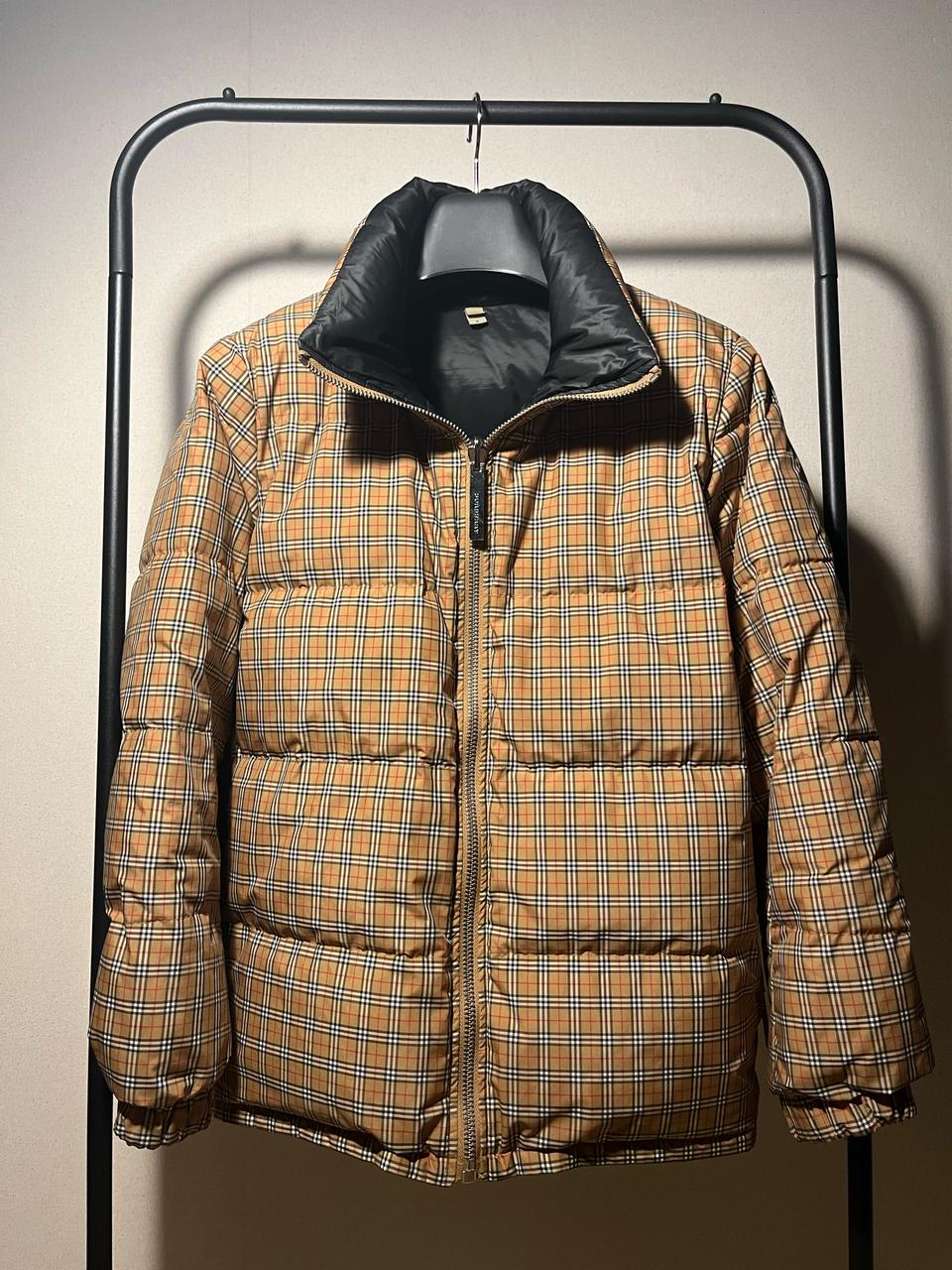[M/새상품급/한정판] 버버리 체크 무늬 리버서블 양면 패딩